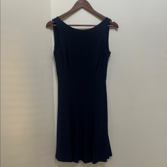 Lauren by Ralph Lauren Navy Blue A-Line Ribbed Sheath Dress Sz 6 Classic Preppy - Picture 2 of 13